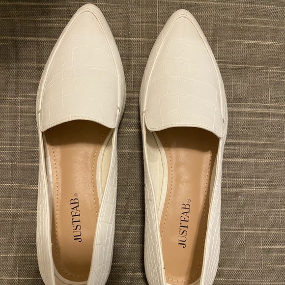 JustFab Shoes - white flats